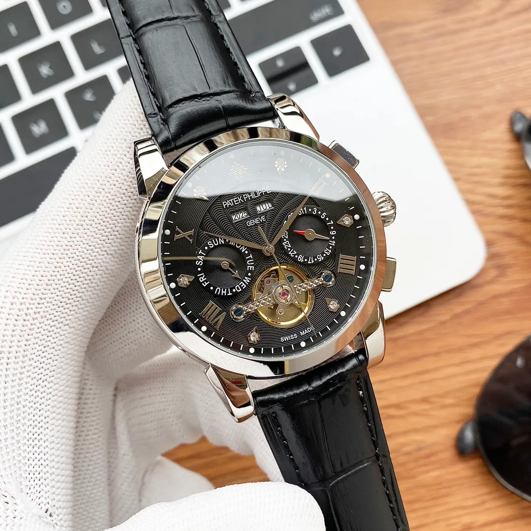 【High-end replica】💰1500! Patek Philippe - PATEK PHILPPE Type: [Cool] Men's Watch Case: 316 fine steel (high quality workmanship) Strap: Imported calfskin/316 fine steel (two options available) Movement: Imported Citizen 8215 modified deck mechanical movement (stable travel time) Material: Advanced reinforced coating mirror Size: diameter 43mm thickness 13mm